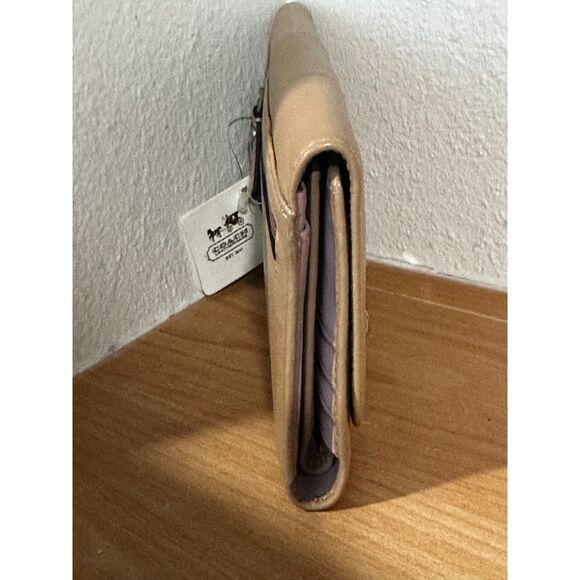 Coach Kristin Brown Leather Checkbook Wallet in Brown NWT - Picture 4 of 6